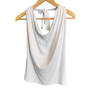 SOLD!! New Susana Monaco XL White Cowl Neck Halter Top